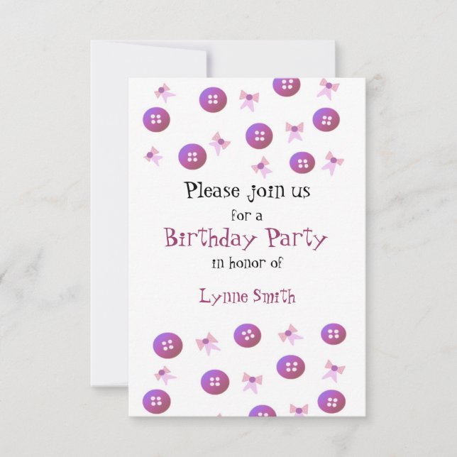 Boutons et vaches Invitation Anniversaire (Devant)