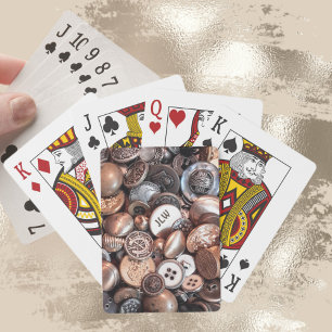 Boutons Vintages métalliques Cartes de Jeu classiq