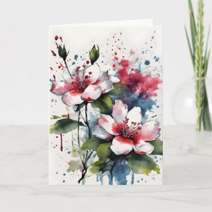 Bouvardia - Aquarellblumen Karte