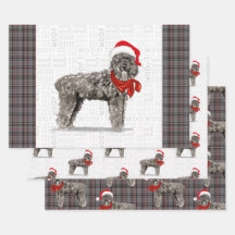 Bouvier Christmas Dog und Rot und Grau Kariert
