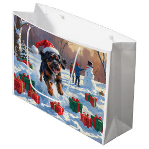 Bouvier des Flandern Weihnachtsfestliche Schneesze Große Geschenktüte