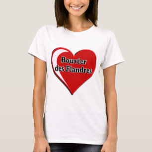Bouvier DES Flandres auf Herzen für Hundeliebhaber T-Shirt