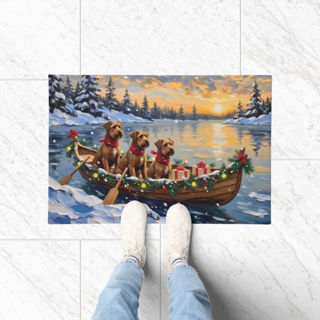 Bouvier des Flandres Christmas Boat Holiday Fußmatte (Indoor)