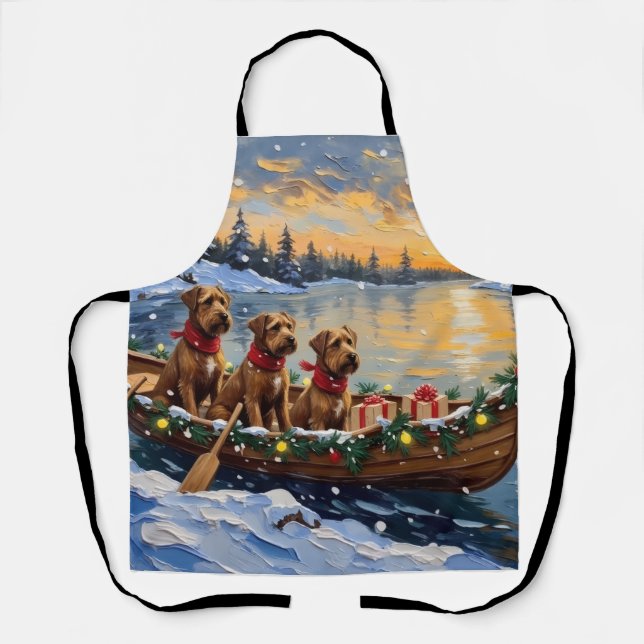 Bouvier des Flandres Christmas Boat Holiday Schürze (Vorderseite)