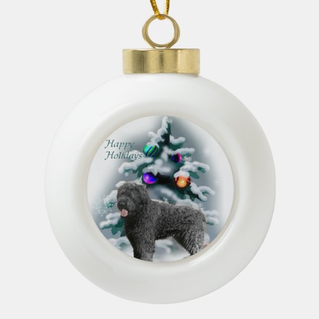 Bouvier des Flandres Christmas Keramik Kugel-Ornament (Vorderseite)