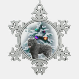 Bouvier des Flandres Christmas Schneeflocken Zinn-Ornament