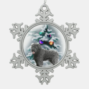 Bouvier des Flandres Christmas Schneeflocken Zinn-Ornament