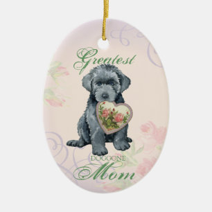 Bouvier des Flandres Coeur maman ornement céramiqu