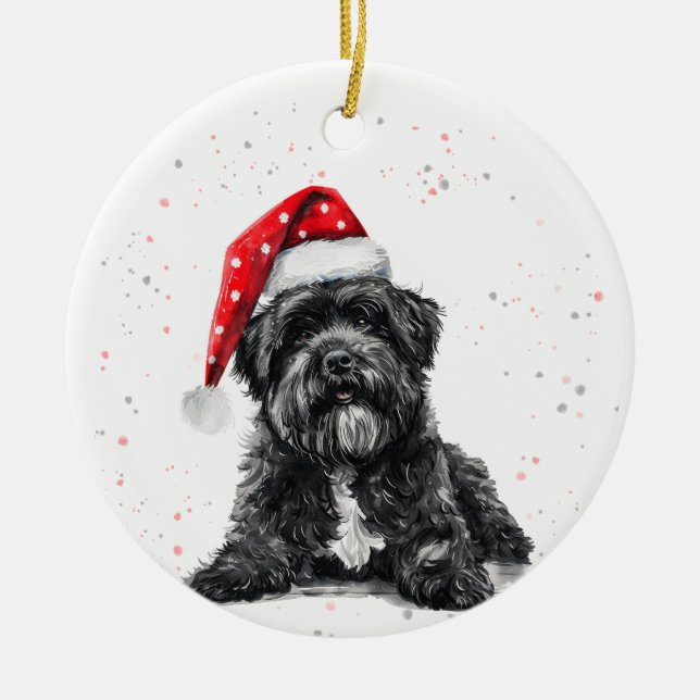 Bouvier des Flandres Dog Christmas Personalized Keramik Ornament (Vorne)