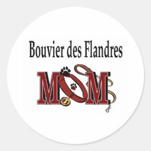 Bouvier des Flandres Dog MAMA Runder Aufkleber