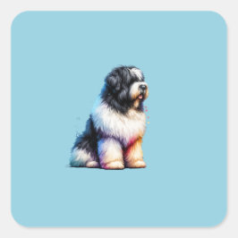 Bouvier des Flandres Dog Quadratischer Aufkleber