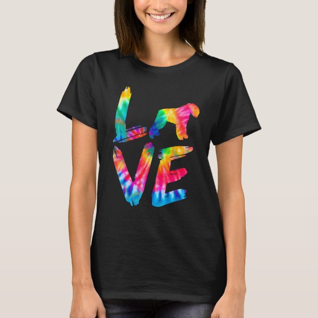 Bouvier Des Flandres Gefärbte Krawatte Liebe Dog M T-Shirt (Vorderseite)