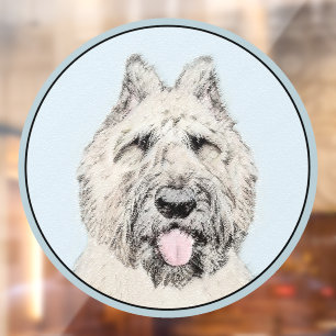 Bouvier des Flandres Gemälde - Originale Hundekuns Fensteraufkleber