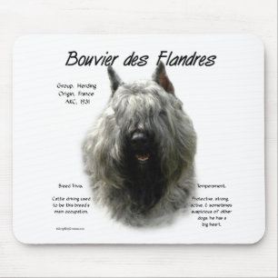 Bouvier des Flandres Geschichtsdesign Mousepad