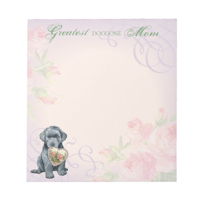 Bouvier des Flandres Herz Mama Notepad Notizblock (Vorderseite)
