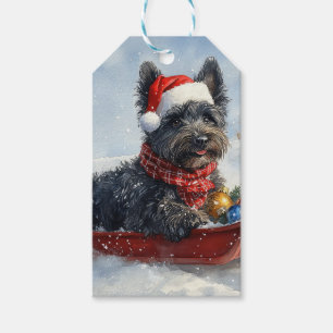 Bouvier Des Flandres Hund im Schlitten Weihnachten Geschenkanhänger