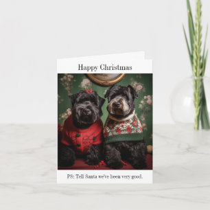 Bouvier des Flandres Hunde in Weihnachtssüßern Karte