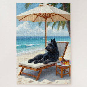 Bouvier des Flandres Luxus-Strandszene
