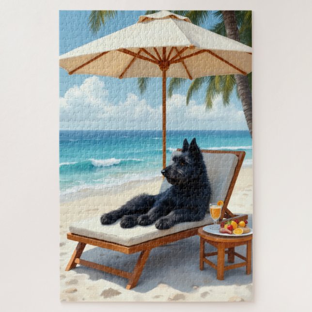 Bouvier des Flandres Luxus-Strandszene (Vertikal)