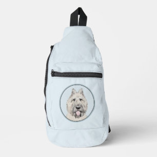 Bouvier des Flandres Painting Fawn Brindle Dog Kun Crossbody Bag