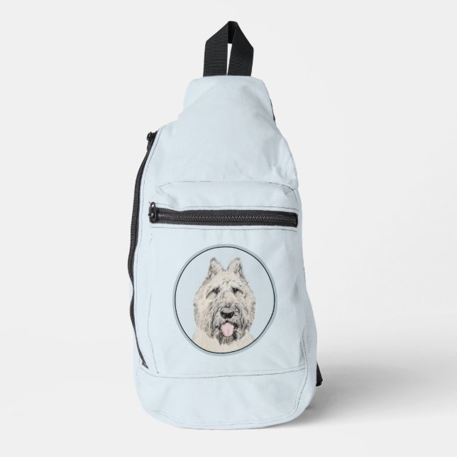 Bouvier des Flandres Painting Fawn Brindle Dog Kun Crossbody Bag (Vorderseite)
