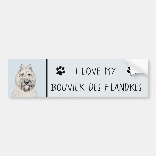 Bouvier des Flandres Painting - Original Dog Art Autoaufkleber (Vorne)
