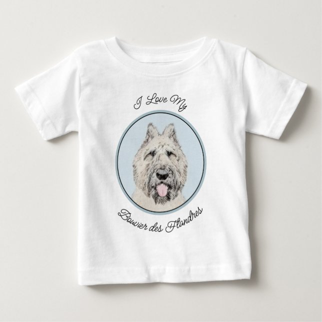 Bouvier des Flandres Painting - Original Dog Art Baby T-shirt (Vorderseite)