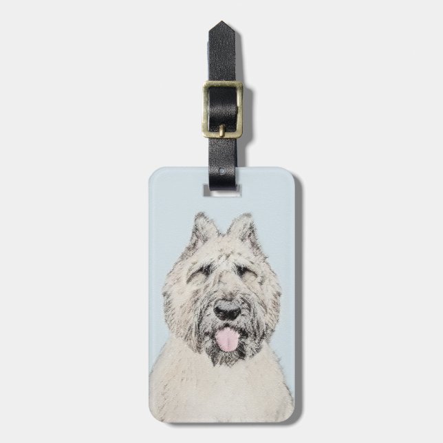 Bouvier des Flandres Painting - Original Dog Art Gepäckanhänger (Vorderseite vertikal)