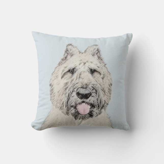 Bouvier des Flandres Painting - Original Dog Art Kissen (Vorderseite)