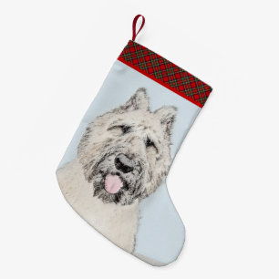 Bouvier des Flandres Painting - Original Dog Art Kleiner Weihnachtsstrumpf