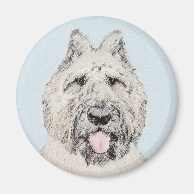 Bouvier des Flandres Painting - Original Dog Art Magnet (Vorne)