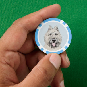 Bouvier des Flandres Painting - Original Dog Art Pokerchips