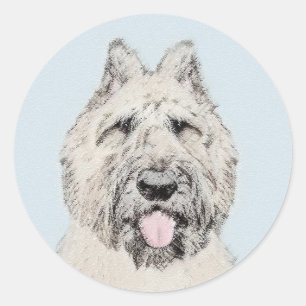 Bouvier des Flandres Painting - Original Dog Art Runder Aufkleber