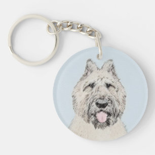 Bouvier des Flandres Painting - Original Dog Art Schlüsselanhänger