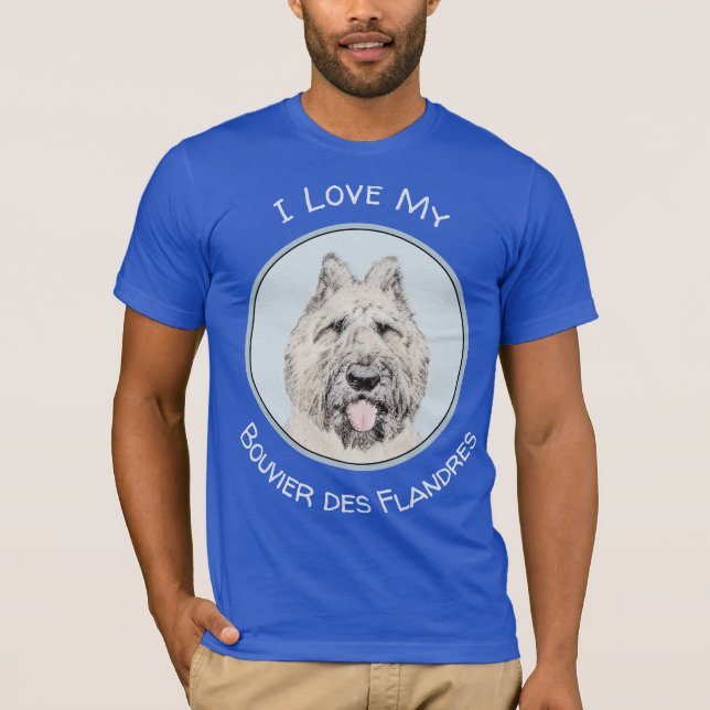 Bouvier des Flandres Painting - Original Dog Art T-Shirt (Vorderseite)