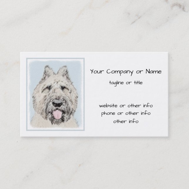 Bouvier des Flandres Painting - Original Dog Art Visitenkarte (Vorderseite)