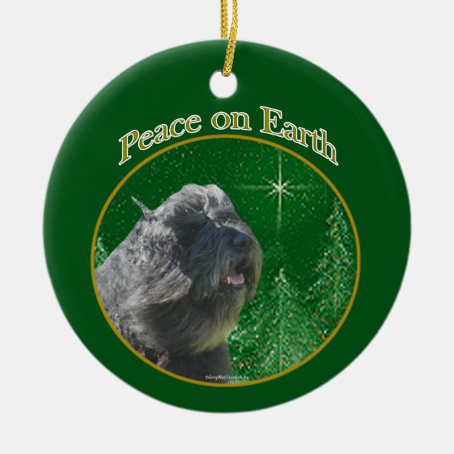 Bouvier Des Flandres Peace Keramik Ornament (Vorne)