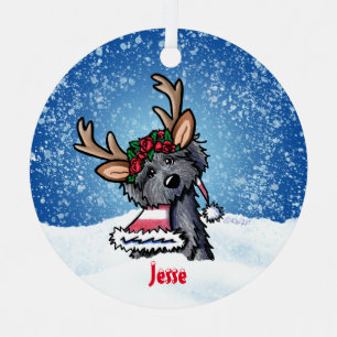Bouvier des Flandres Reindeer Ornament Aus Metall