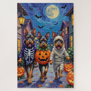 Bouvier des Flandres Süßigkeitenbetteln Halloween