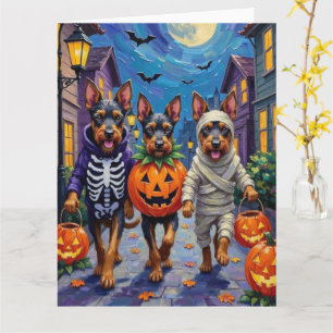 Bouvier des Flandres Süßigkeitenbetteln Halloween Karte
