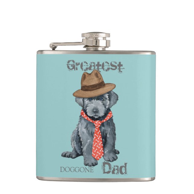 Bouvier des Flandres Vater Hip Flask Flachmann (Vorderseite)