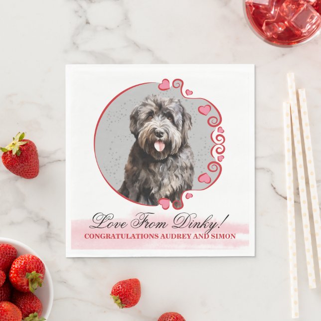Bouvier des Flandres Wedding Napkins mit Foto Serviette (Beispiel)