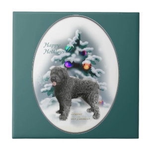 Bouvier des Flandres Weihnachten Fliese