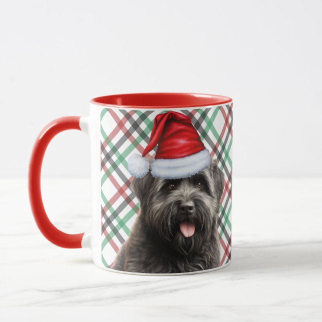 Bouvier Dog Lover Holiday Kariert Weihnachten Tasse (Links)