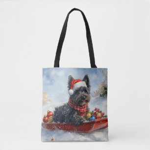 Bouviers Des Flandres Dog in Sledge Weihnachten Tasche