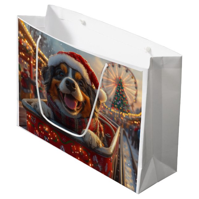 Bouviers des Flandres Dog Roller Untersetzer Weihn Große Geschenktüte (Vorderseite Schrägansicht)