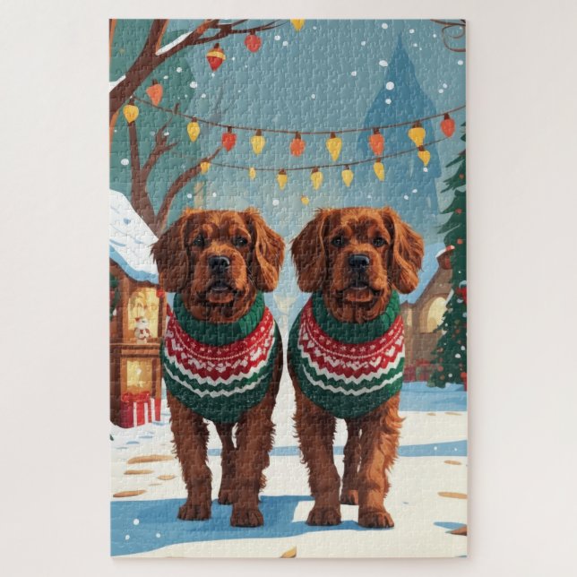 Bouviers des Flandres Dogs Christmas Snow Holiday  (Vertikal)