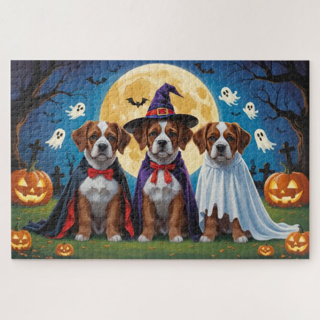 Bouviers Des Flandres Dogs Pumpkin Halloween Funny (Horizontal)