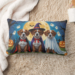Bouviers Des Flandres Dogs Pumpkin Halloween Funny Lendenkissen