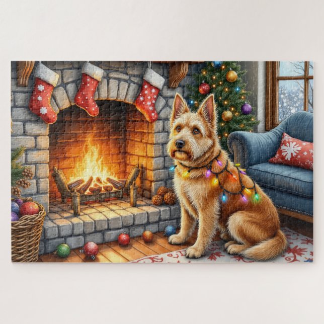Bouviers des Flandres Fireplace Christmas Lights (Horizontal)